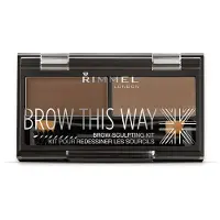 Rimmel Brow This Way (Kit de Pó) 2,4 g - Tonalidade: 002 Castanho Médio