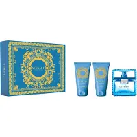 Versace Man Eau Fraiche Conjunto presente eau de toilette 50 ml gel de duche Man Eau Fraiche 50 ml Bálsamo aftershave refrescante