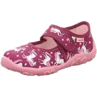 Superfit Pantufa 'Bonny' rosa / vermelho cereja / branco