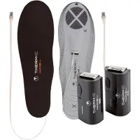 Therm-ic - Palmilhas/botas interiores para botas ski - Set Heat Flat + C-Pack 1300 para Unissexo - Preto