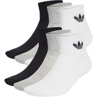 Adidas Meias 'Mid Ankle 6 Pairs' acinzentado / preto / branco
