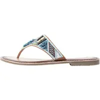 Usha Chinelos de dedo azul claro / chocolate / ouro / branco