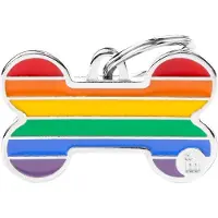 My Family Etiqueta De Identificação Para Animais De Estimação Rainbow Big Bone