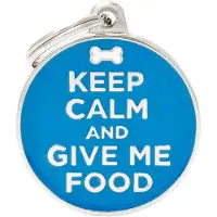 My Family Etiqueta De Identificação Para Animais De Estimação Keep Calm And Give Me Food