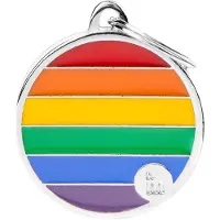 My Family Etiqueta De Identificação Para Animais De Estimação Rainbow Big Circle