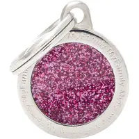 My Family Etiqueta De Identificação Para Animais De Estimação Shine Small Circle Glitter