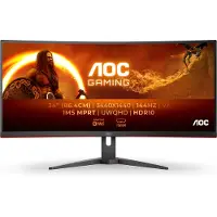 AOC Monitor Curvo Gaming Cu34g2xe/bk 34´´ Uwqhd Va Wled 144hz