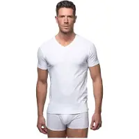 Abanderado Camiseta Interior De Manga Curta Com Decote Em V 0508