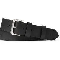Ralph Lauren para homem. 405899989002 Cinto de couro com fivela de rolo preta (40), Preto, Casual, Clássico, Pele