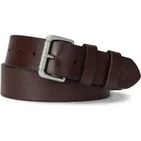 Ralph Lauren para homem. 405899989001 Cinto de couro com fivela de rolo castanha (42 cm), Marrom, Casual, Clássico, Pele