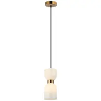 VIOKEF Candeeiro suspenso Memory, vidro, bronze/branco