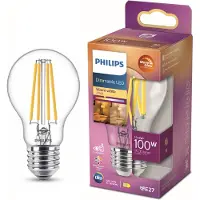 Philips Lâmpada LED E27 | filamento | WarmGlow regulável | luz quente | 10,5 W