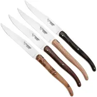 Laguiole En Aubrac 4MC99QFIHK, conjunto de facas para bife, 4 peças, French Wood