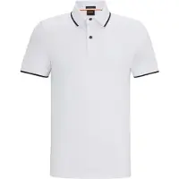 BOSS para homem. 50507699 Pólo Passertip branco (L), Casual, Algodão, Manga curta