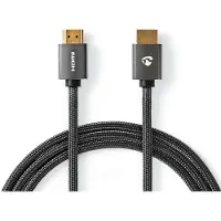 Nedis Cabo Hdmi Cvtb34000gy50 De Alta Velocidade Por Ethernet Hdmi-hdmi 4k Arc 18 Gbps Algodão 5 M 60hz