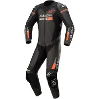 Alpinestars GP-Force Chaser Fato de couro de 1 peça Preto/Vermelho néon 54