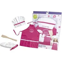 Tachan Conjunto De Chef Para Chefs Com Avental E Chapéu Rosa