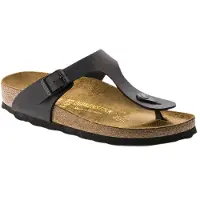 Birkenstock para mulher. 43691 Sandálias Gizeh Birko-Flor (Ajuste Regular) preto (38), Plano, Nenhum, Casual