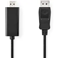 Nedis Cabo Displayport Ccgb37100bk10 Dp M-hdmi Conector 4k Niquelado 1 M 30hz