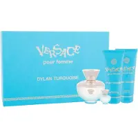 Versace Dylan Turquoise pour Femme Conjunto presente eau de toilette 100 ml, gel de duche 100 ml, gel de corpo 100 ml e eau de toilette em miniatura p