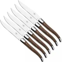 Laguiole 4560, conjunto de 6 facas para bife, madeira de nogueira