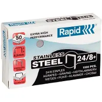 Rapid Agrafos | | Aço inoxidável | Super resistentes | 24/8+ | 1.000. u.