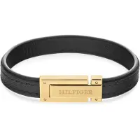 Tommy Hilfiger Bracciale Pelle Nera 2790561 — Bracciale