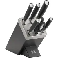 Zwilling All Star 1022760, 7-peças conjunto de facas com bloco de facas, carvão/prateado