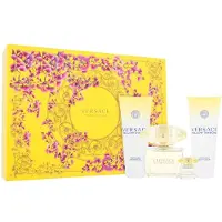 Versace Conjunto de presente Yellow Diamond eau de toilette 90 ml, loção corporal 100 ml, gel de duche 100 ml e miniatura eau de toilette 5 ml - 90 ml