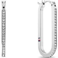 Tommy Hilfiger Oval steel Orecchini with crystals Dog Tag 2780865