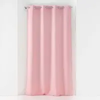 Douceur d'intérieur Cortinas PANNEAU A OEILLETS 140 x 240 CM VOILE TISSE SOANE ROSE - Rosa - 140x240 cm