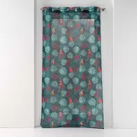 Douceur d'intérieur Cortinas PANNEAU A OEILLETS 140 x 240 CM VOILE SABLE IMPRIME CARACAS BLEU - Azul - 140x240 cm