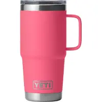 Yeti Rambler Travel Mug 20oz Stronghold Lid, Tropical Pink, copo térmico de viagem com tampa, 591 ml