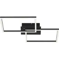 Briloner Candeeiro de teto LED Frame CCT, preto, 50 x 39 cm