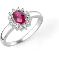 Smart Jewel Anel rosa escuro / prata / branco