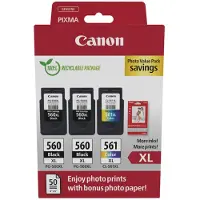 Canon Cartucho De Tinta Pg-560xl/cl-561xl E Papel Fotográfico Brilhante Gp-501