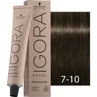 Schwarzkopf Profissional Igora Royal Absolutes - tintura permanente com colágeno, 60ml 7-10 | Cendre Loira Média Naturale