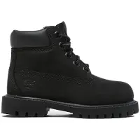 Timberland unisex para criança. TB1128070011 Bota Premium 6 Inch Lace Up em pele preta (25), Couro, Preto, Plano, Cordão, Casual, Outdoor, m