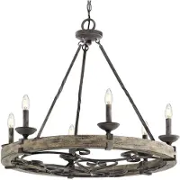 Kichler Lustre Taulbee, cor de zinco, 72 cm, 6 lâmpadas.