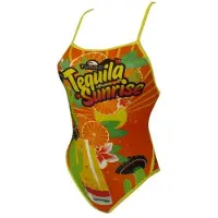 Turbo Fato De Banho De Alças Finas Tequila Sunrise