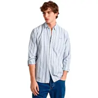 Pepe Jeans para homem. PM308509 Camisa azul do Pacífico (XL), Casual, Algodão, Manga comprida, Sustentável