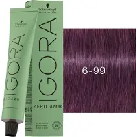 Schwarzkopf IGORA profissional ZERO Tintura capilar permanente AMM sem amônia cor 6-99 60 ml