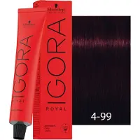 Schwarzkopf Profissional Igora Royal - tintura permanente com fórmula inovadora, 60 ml 4-99 | Castanho Médio Extra Roxo