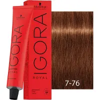 Schwarzkopf Profissional Igora Royal - tintura permanente com fórmula inovadora, 60ml 7-76 | Chocolate Loiro Cobre Médio