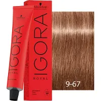 Schwarzkopf Profissional Igora Royal - tintura permanente com fórmula inovadora, 60 ml 9-67 | Loiro acobreado chocolate extra claro