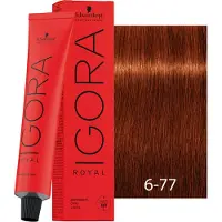 Schwarzkopf Igora Royal Profissional - tintura de cabelo permanente com una fórmula inovadora, 60ml 6-77 | Loiro cobre extra escuro