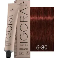 Schwarzkopf Profissional Igora Royal Absolutes - tintura permanente com colágeno, 60ml 6-80 | Loiro Escuro Vermelho Naturale