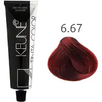 Keune tintura de cabelo permanente 6,67 loiro violeta vermelho escuro 60 ml