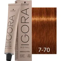 Schwarzkopf Igora Royal Profissional - tintura capilar permanente com colágeno, 60ml 7-70 | Loira Média Naturale