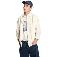 Pepe Jeans para homem. PM308728 Camisa Manley branca (S), Branco, Casual, Algodão, Manga comprida